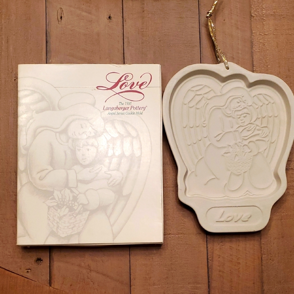 Longaberger 1995 Angel Series Love Pottery Cookie Mold Vintage
